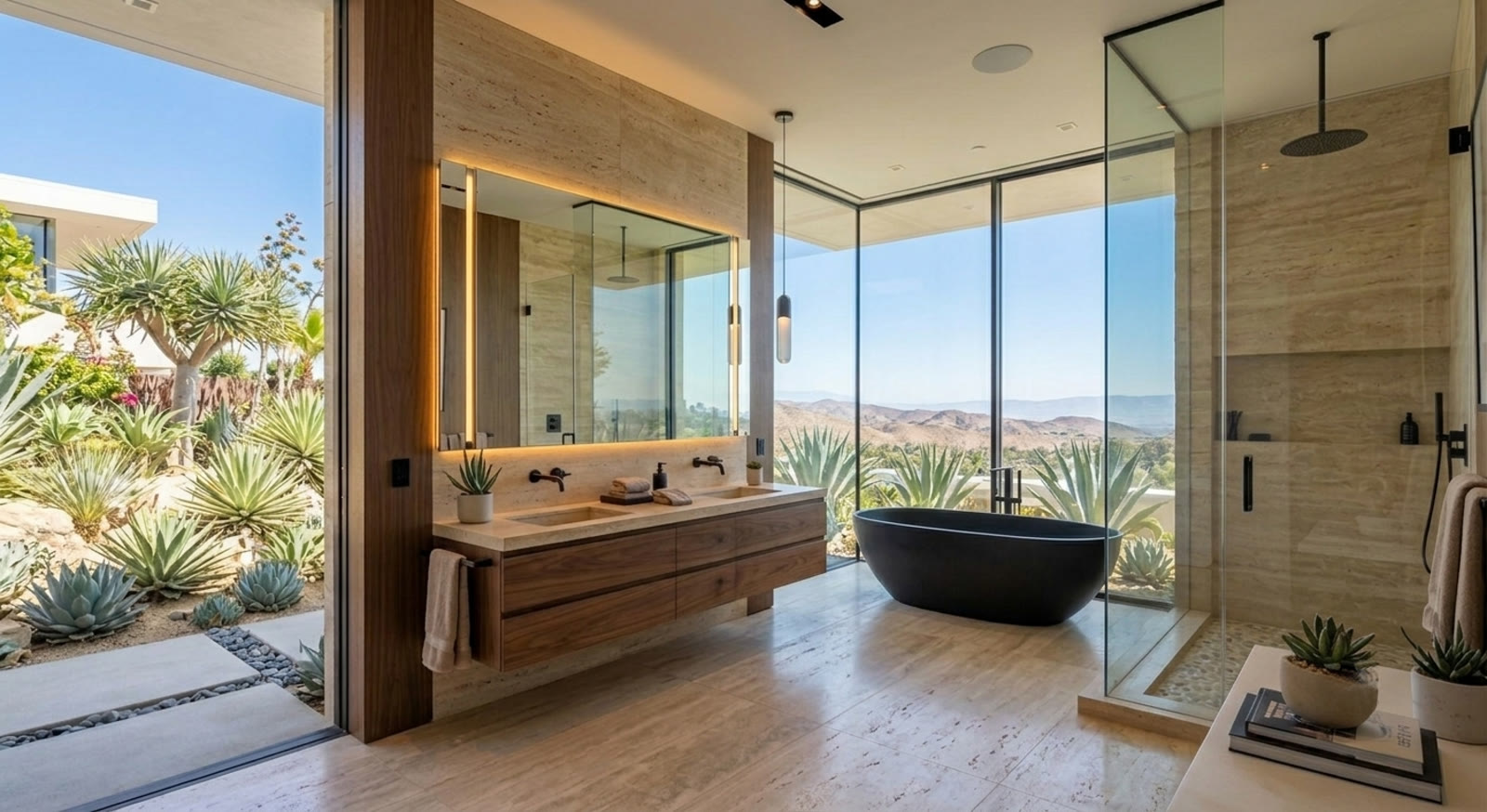Soak with the hills in full view.